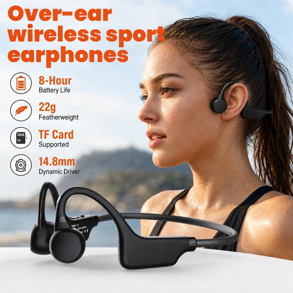 Bone Conduction Running Headphones - Headphone Konduksi Tulang, Tidak Perlu Dimasukkan