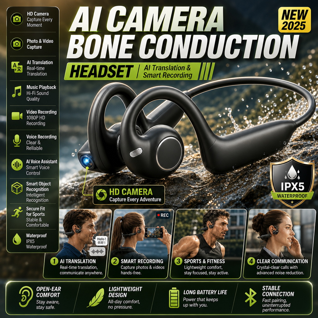 Bone Conduction Running Headphones - Headphone Konduksi Tulang dengan Kait Telinga