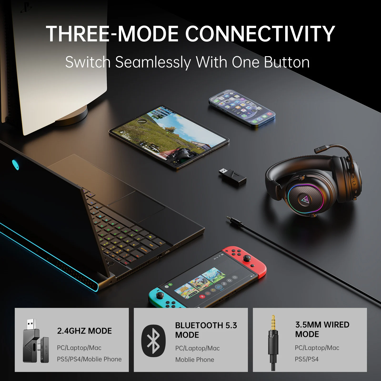 Oneodio EKSA MaKo BT, Headset  - Anc Wireless Over Ear Headphones ulasan dan harga