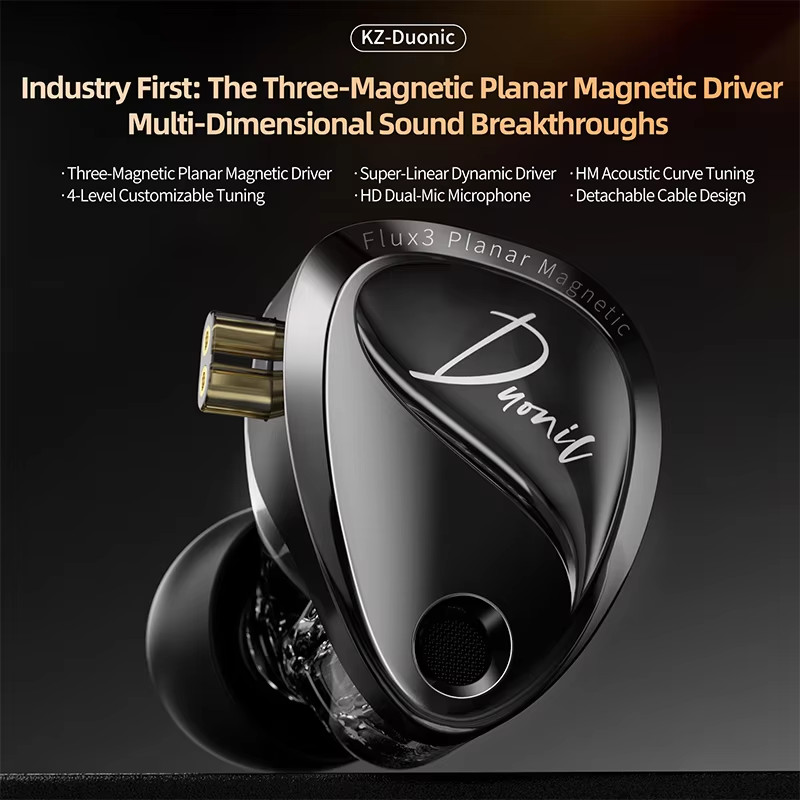 KZ Duonic, Earphone In-Ear HiF - Planar Magnetic Iem Earphones ulasan dan harga