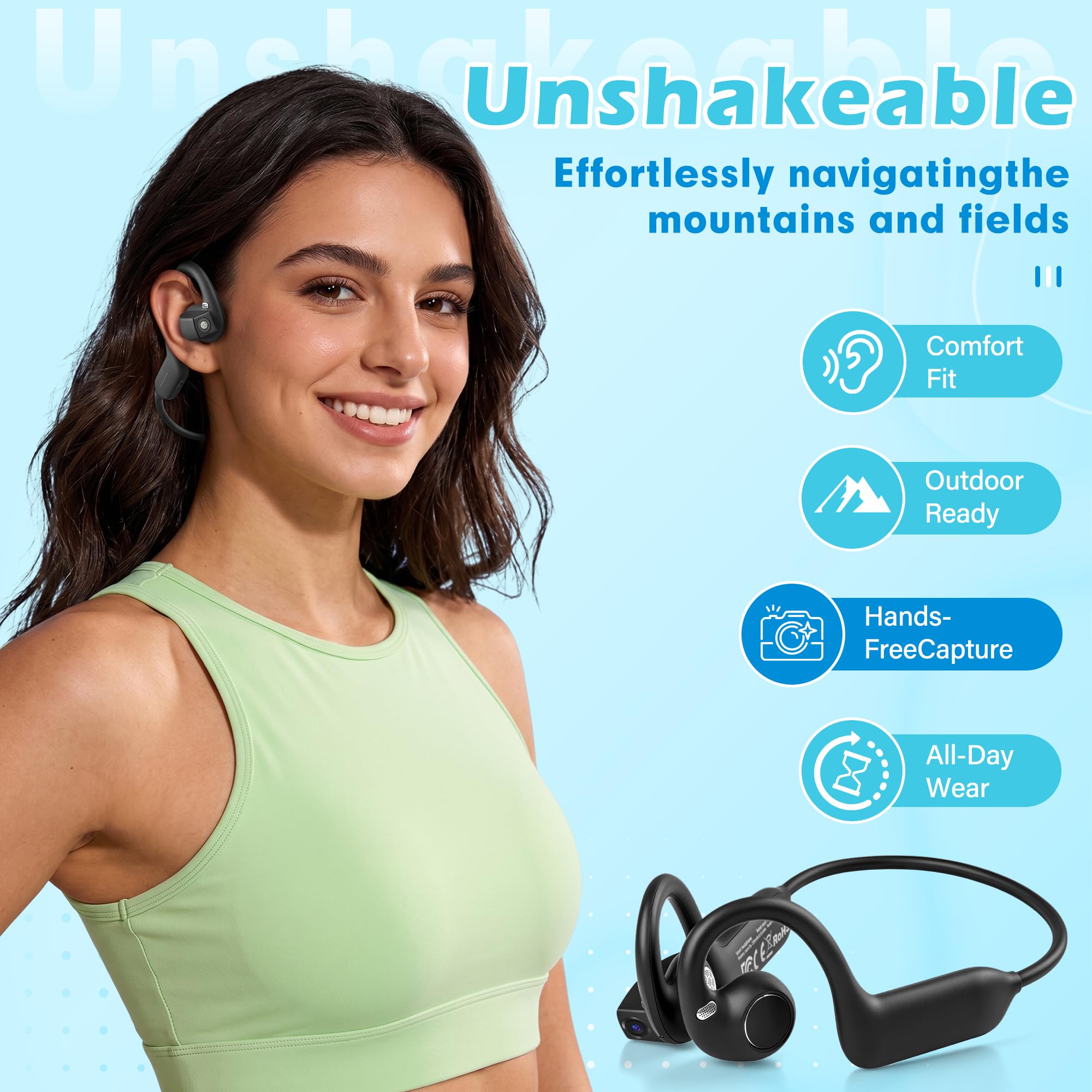 Headphone Konduksi Tulang Mode - Bone Conduction Running Headphones ulasan dan harga