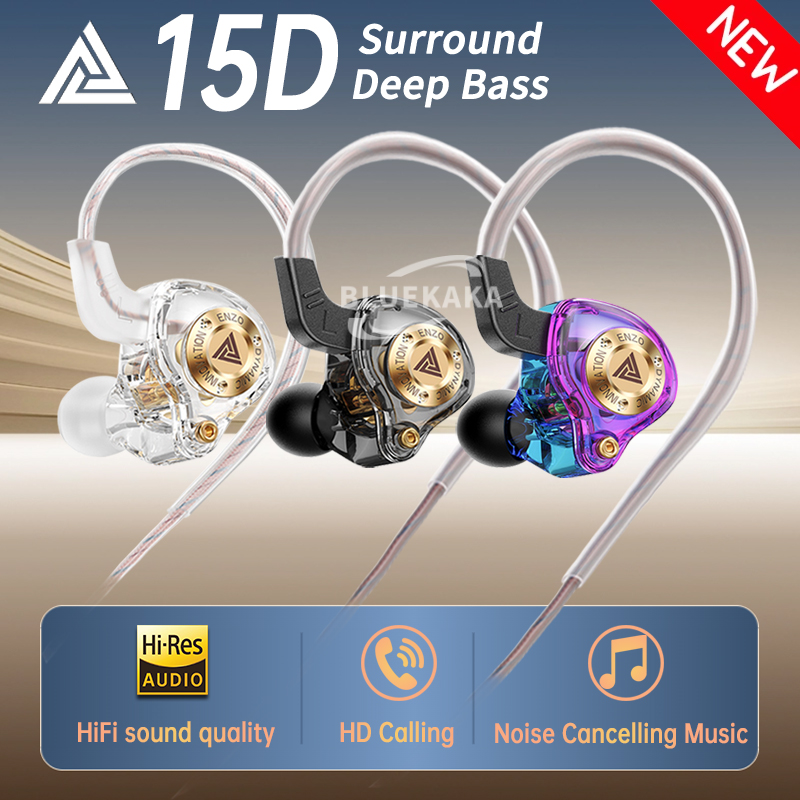 QKZ 15D Earphone Drive Dinamis - In Ear Monitors For Singers ulasan dan harga